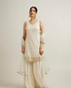 Cream Georgette Sharara Suit with Stone Work